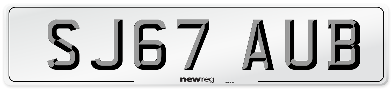 SJ67 AUB Number Plate from New Reg
